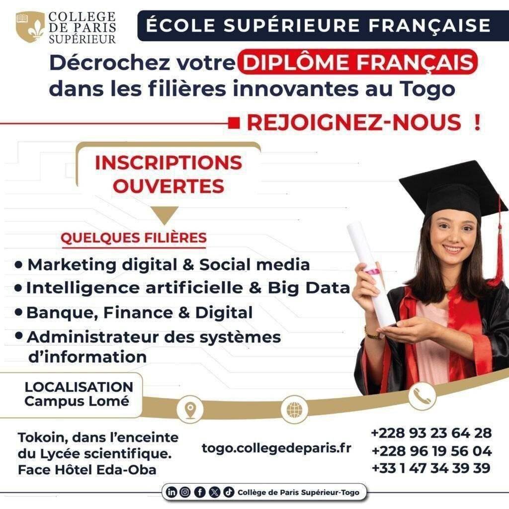 Collège de Paris Supérieur Togo formation de qualité