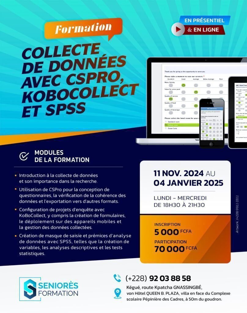 formation en collecte de données avec Cspro, Kobocollect et Spss