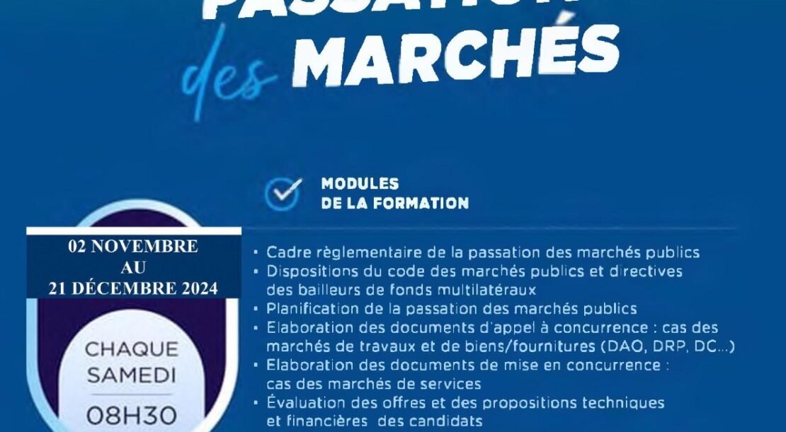 formation en passation des marchés publics