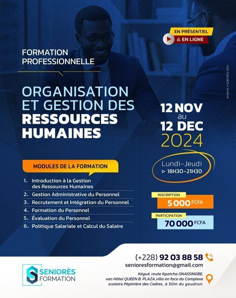 formation professionnelle en organisation et gestion des ressources humaines