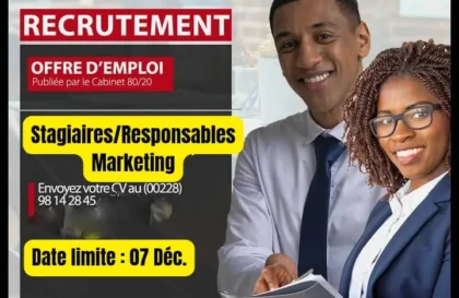 Stage et poste de responsable en marketing