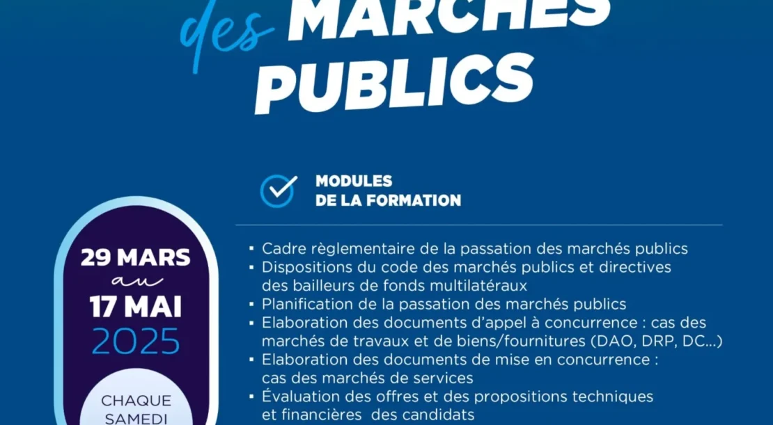 Formation en passation des marchés publics