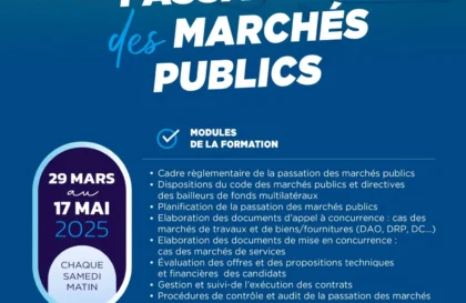 Formation en passation des marchés publics