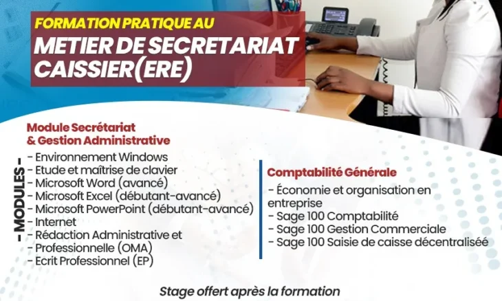 formation pratique au métier de secrétariat caissier