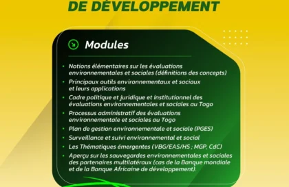 Formation en sauvegardes environnementales et sociales