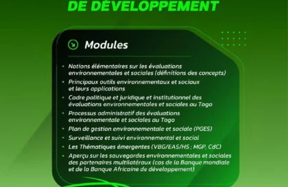 Formation en sauvegardes environnementales et sociales