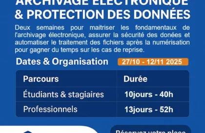 Formation intensive en Archivage électronique